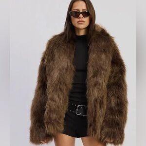 Brown Faux Fur Coat
